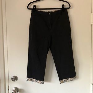 Burberry London Black Check Capri Pants